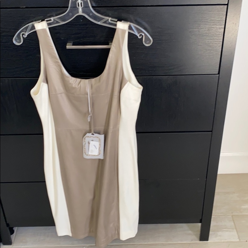NWT! My tribe Leather front tank dress